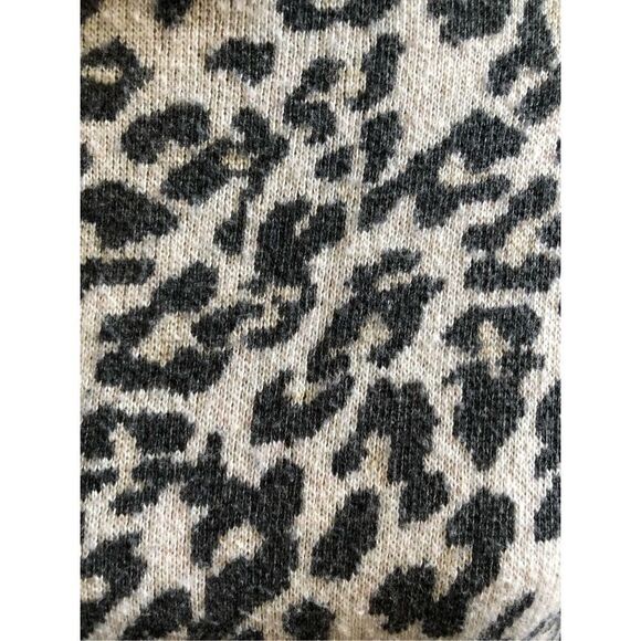 Loft Leopard Print Turtleneck Wool Blend Sweater Dress size L - Picture 10 of 12